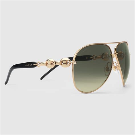 gucci gold plated mirror aviator|Aviator Sunglasses for Women .